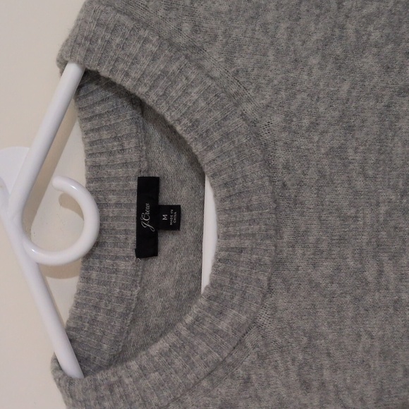 J Crew Heather Gray Crew Neck Sweater Merino Wool/Alpaca Size M - Picture 4 of 5